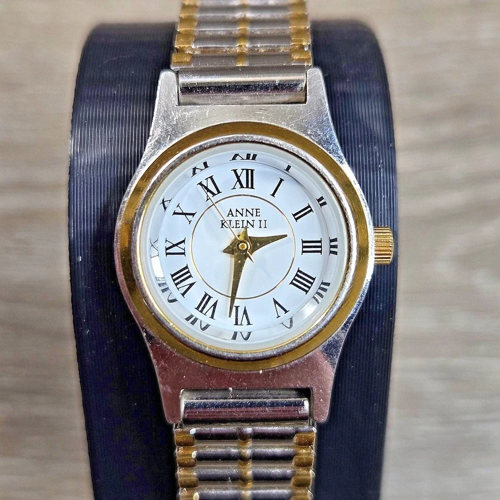 Anne Klein‎ II Two Tone Stainless Steel Women's Round Quartz Watch  6.5